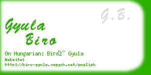 gyula biro business card